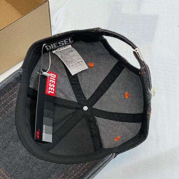 Diesel Dark Grey Contrast Denim Baseball Cap - Picture 5 of 6